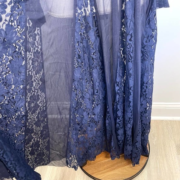 We Are HAH Mama C Sheer Lace Slip Maxi Dress In Navy Size Medium New - Picture 6 of 15